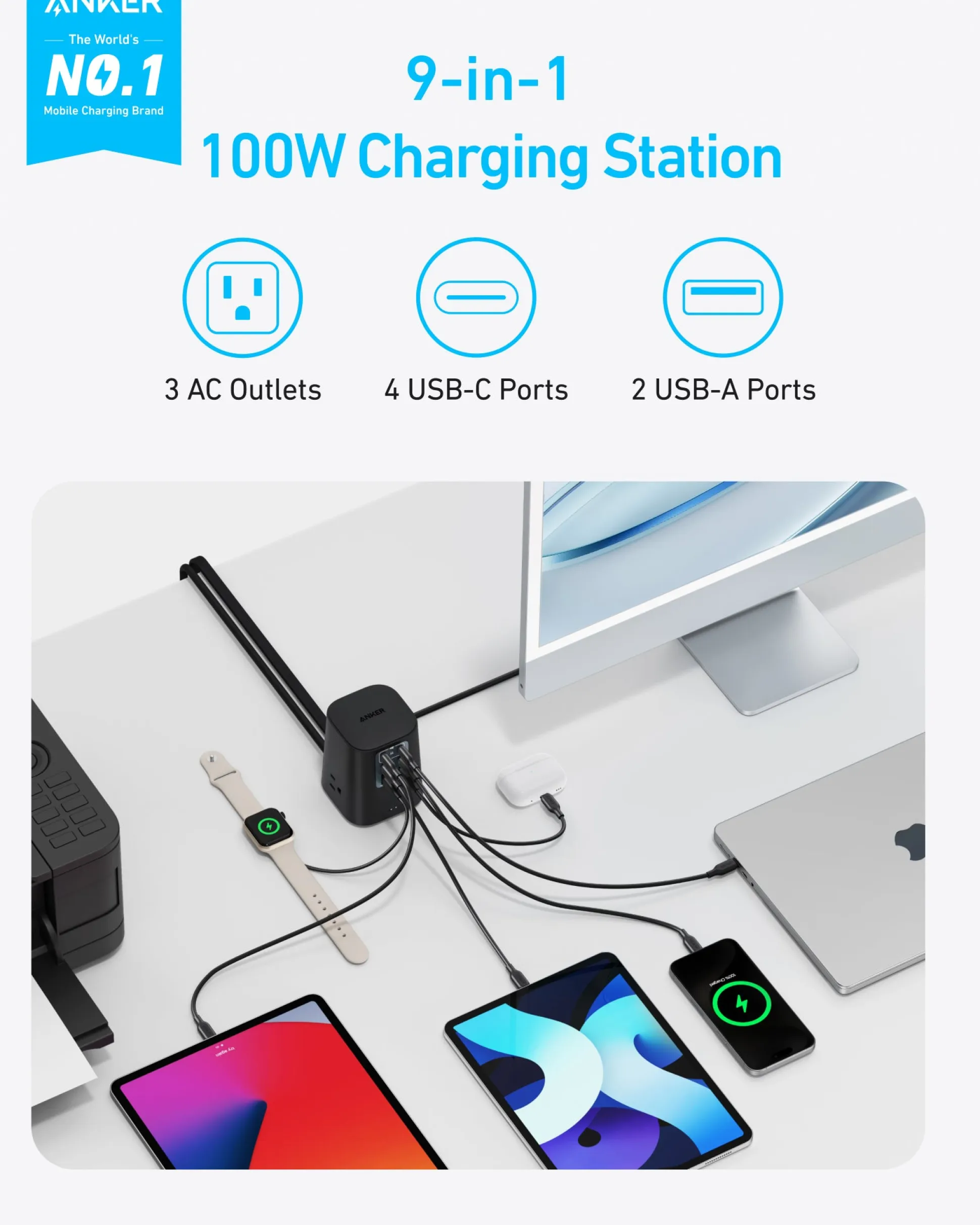 Anker Charging Station (9-in-1, 100W)