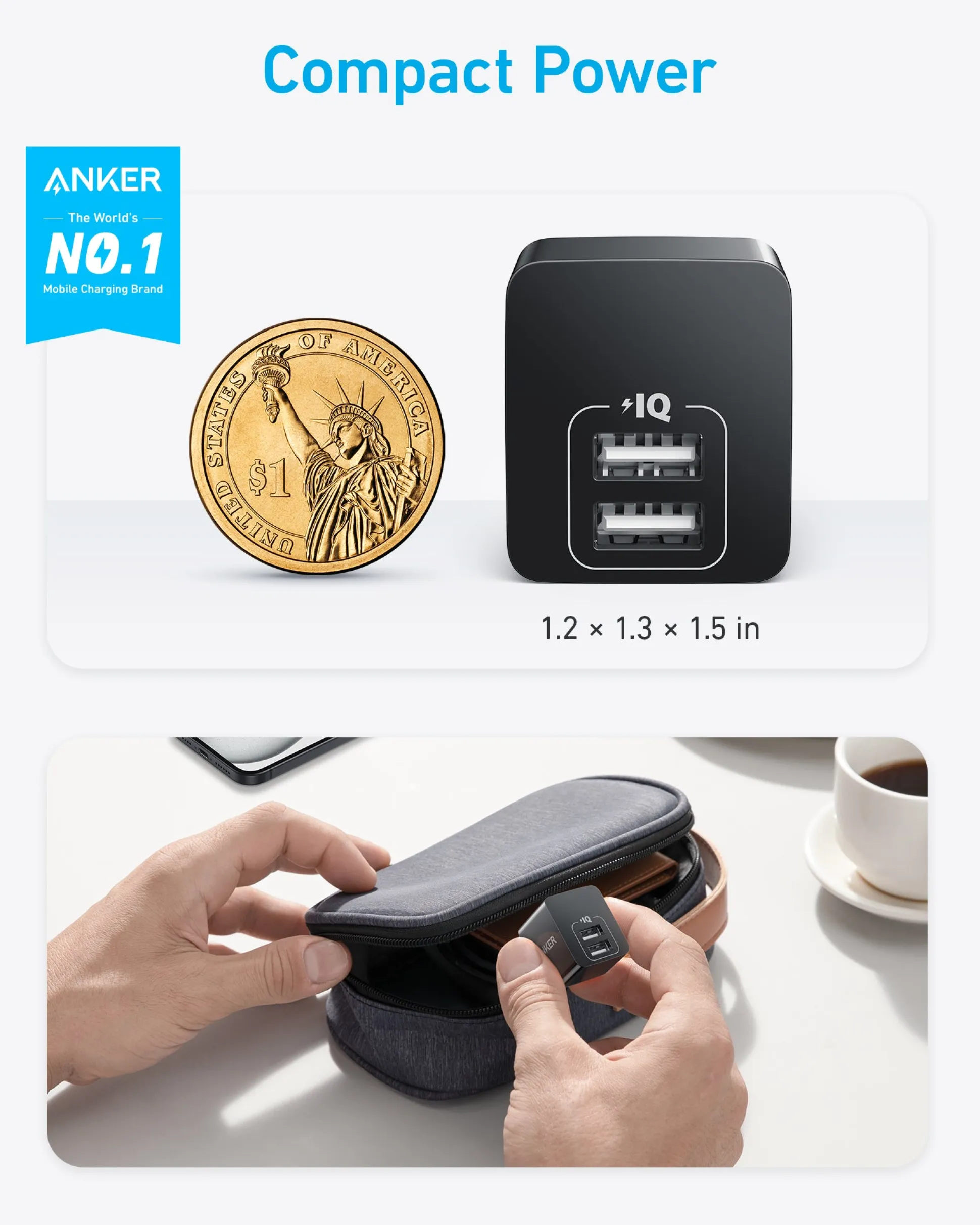 Anker Dual-Port 12W Wall Charger (2-Pack)