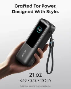 Anker Laptop Power Bank (25K, 165W, Built-In and Retractable Cables)
