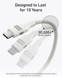 Anker Laptop Power Bank (25K, 165W, Built-In and Retractable Cables) and Anker USB-C to USB-C Cable (6 ft, 240W, Upcycled-Braided)