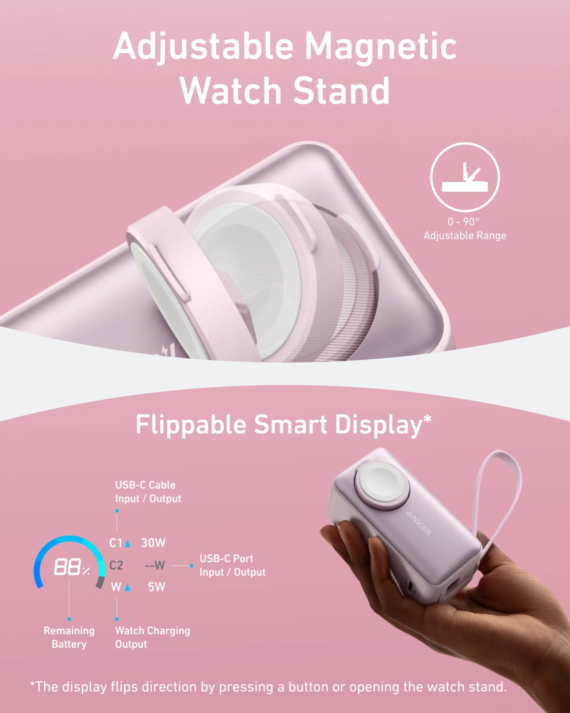 Anker MagGo Power Bank (10K, 35W, For Apple Watch)
