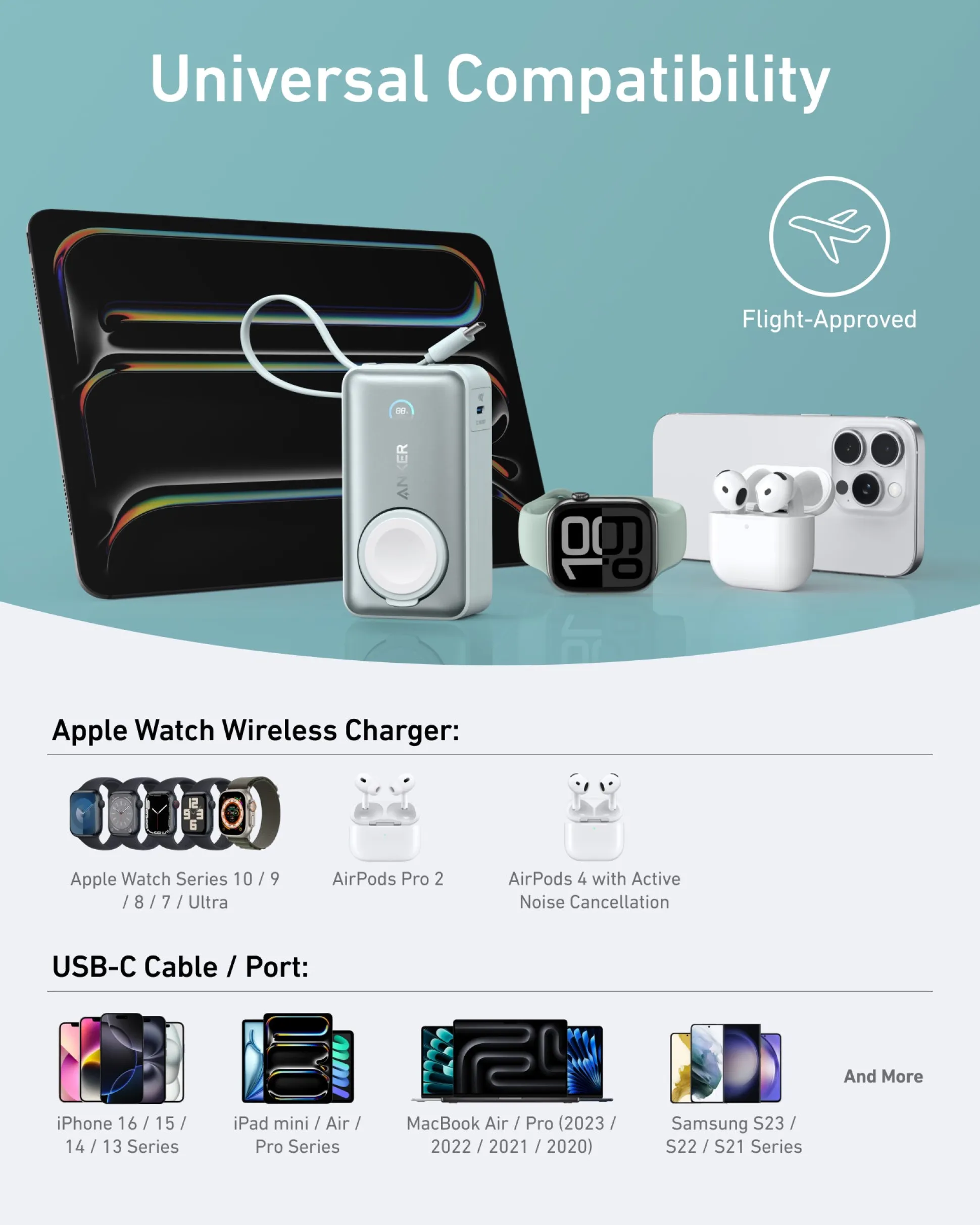 Anker MagGo Power Bank (10K, 35W, For Apple Watch)