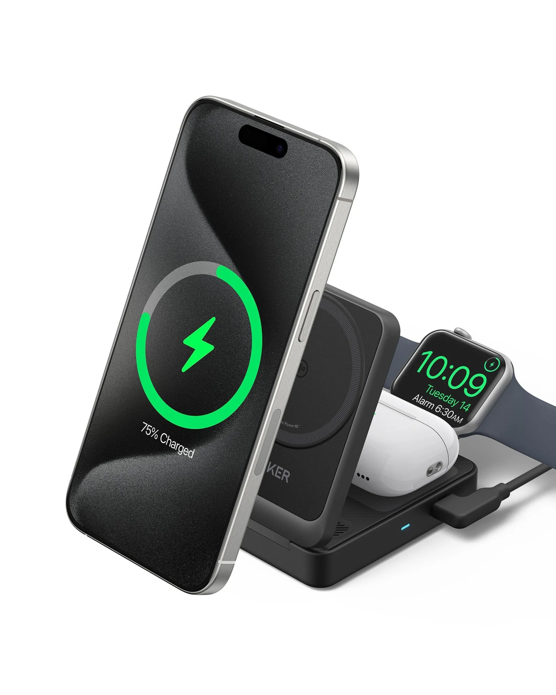 Anker MagGo Wireless Charging Station (Foldable 3-in-1)