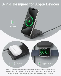 Anker MagGo Wireless Charging Station (Foldable 3-in-1)