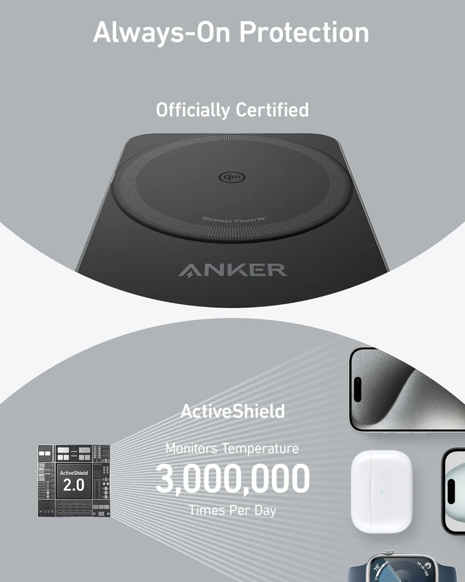 Anker MagGo Wireless Charging Station (Foldable 3-in-1)