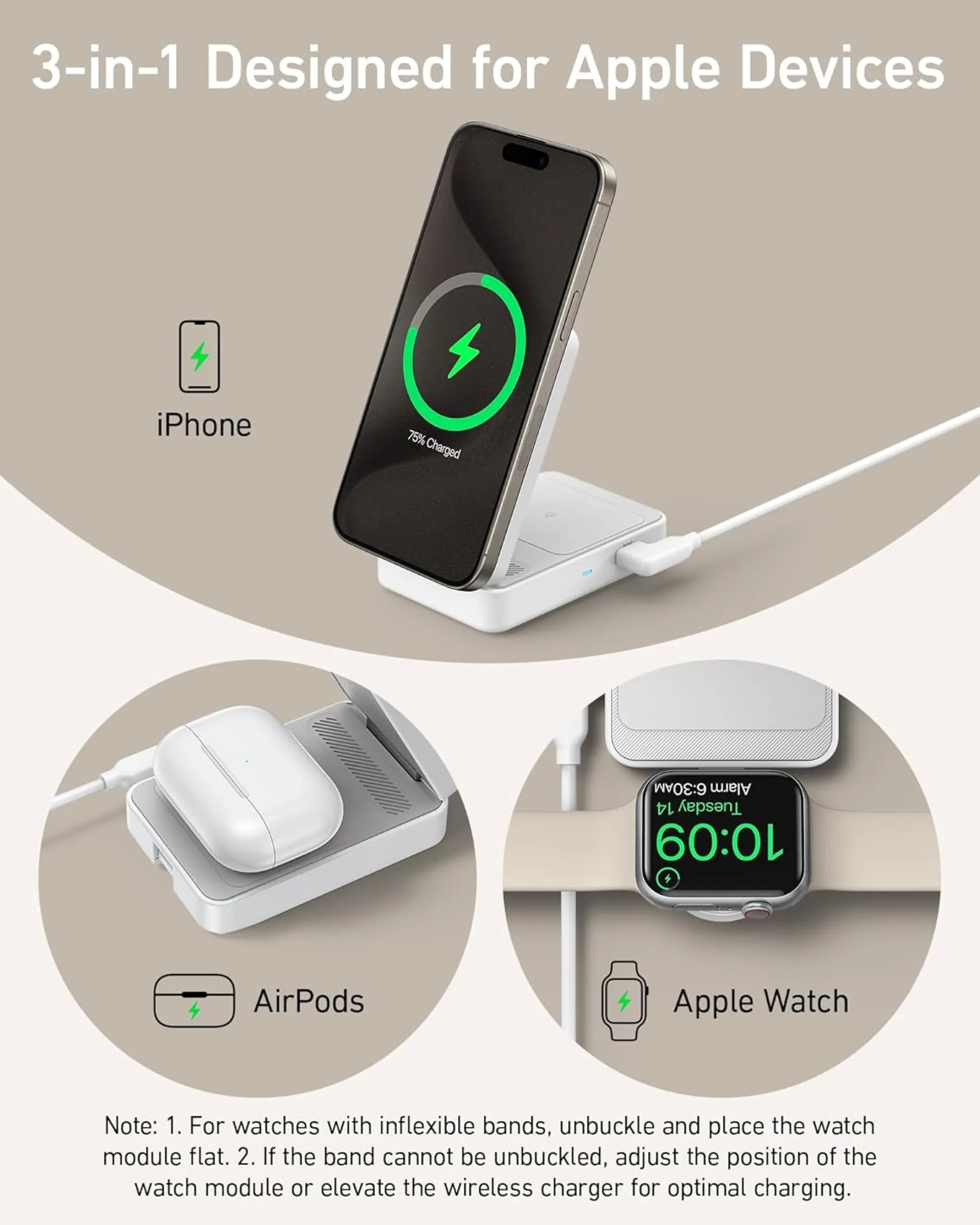 Anker MagGo Wireless Charging Station (Foldable 3-in-1)