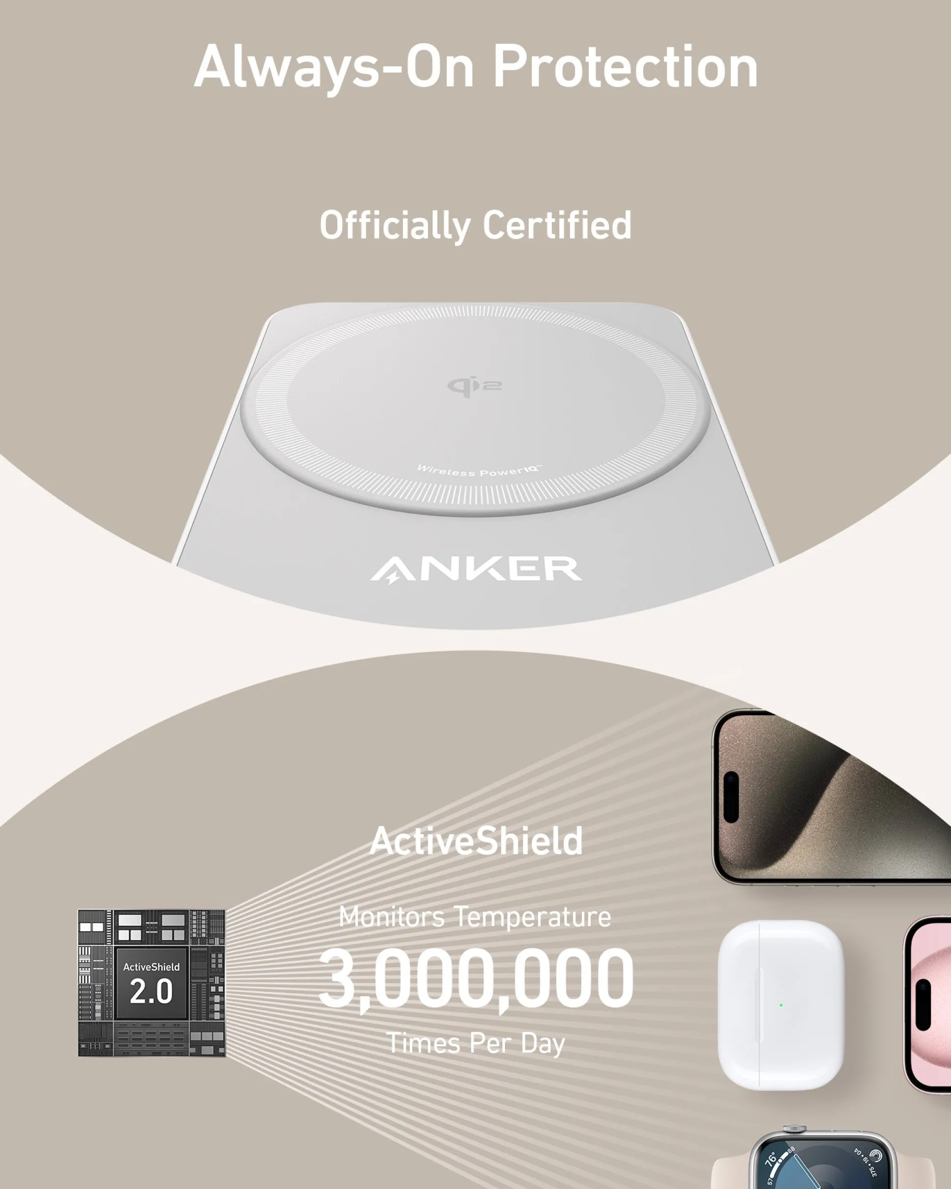 Anker MagGo Wireless Charging Station (Foldable 3-in-1)