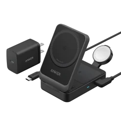 Anker MagGo Wireless Charging Station (Foldable 3-in-1) and Tech Storage Bag