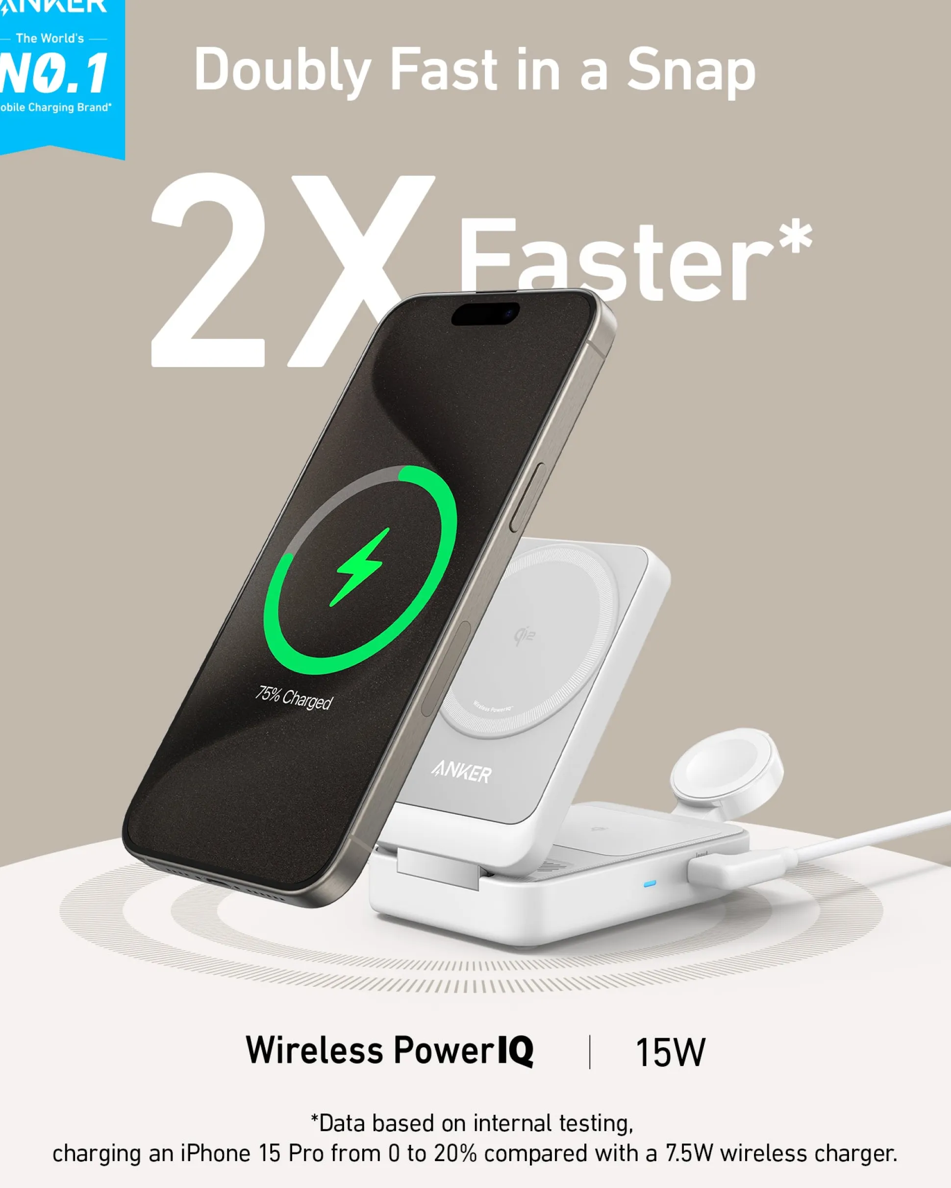 Anker MagGo Wireless Charging Station (Foldable 3-in-1) and Tech Storage Bag