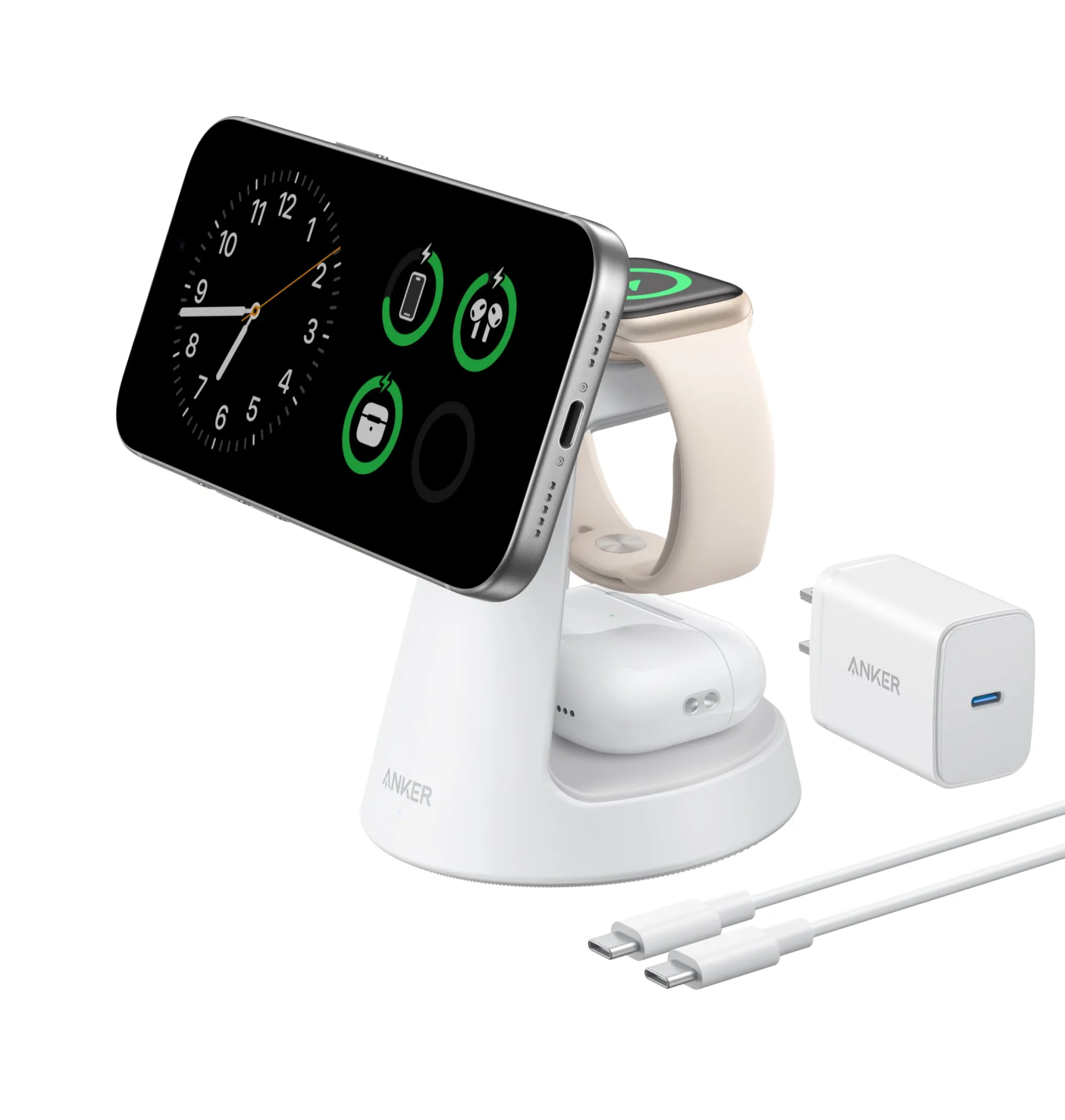 Anker MagGo Wireless Charging Station (3-in-1, Dock Stand)