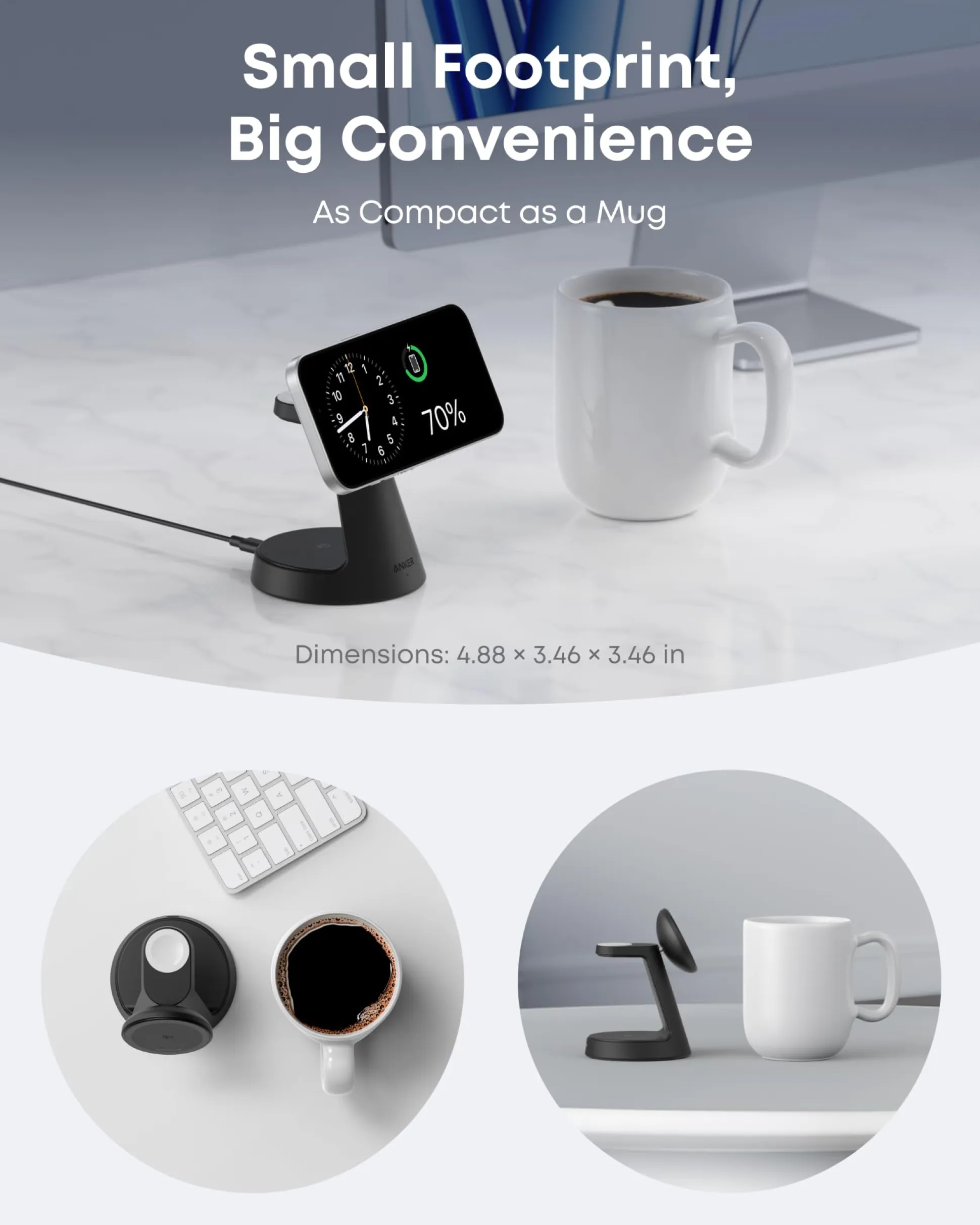 Anker MagGo Wireless Charging Station (3-in-1, Dock Stand)