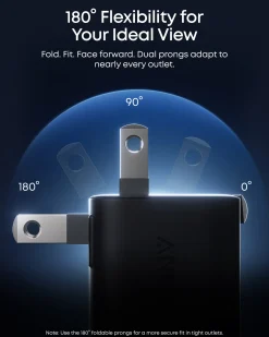 Anker Nano Charger (45W, Smart Display, 180° Foldable, 3-Pack)