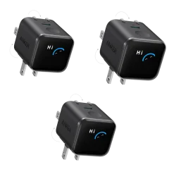 Anker Nano Charger (45W, Smart Display, 180° Foldable, 3-Pack)