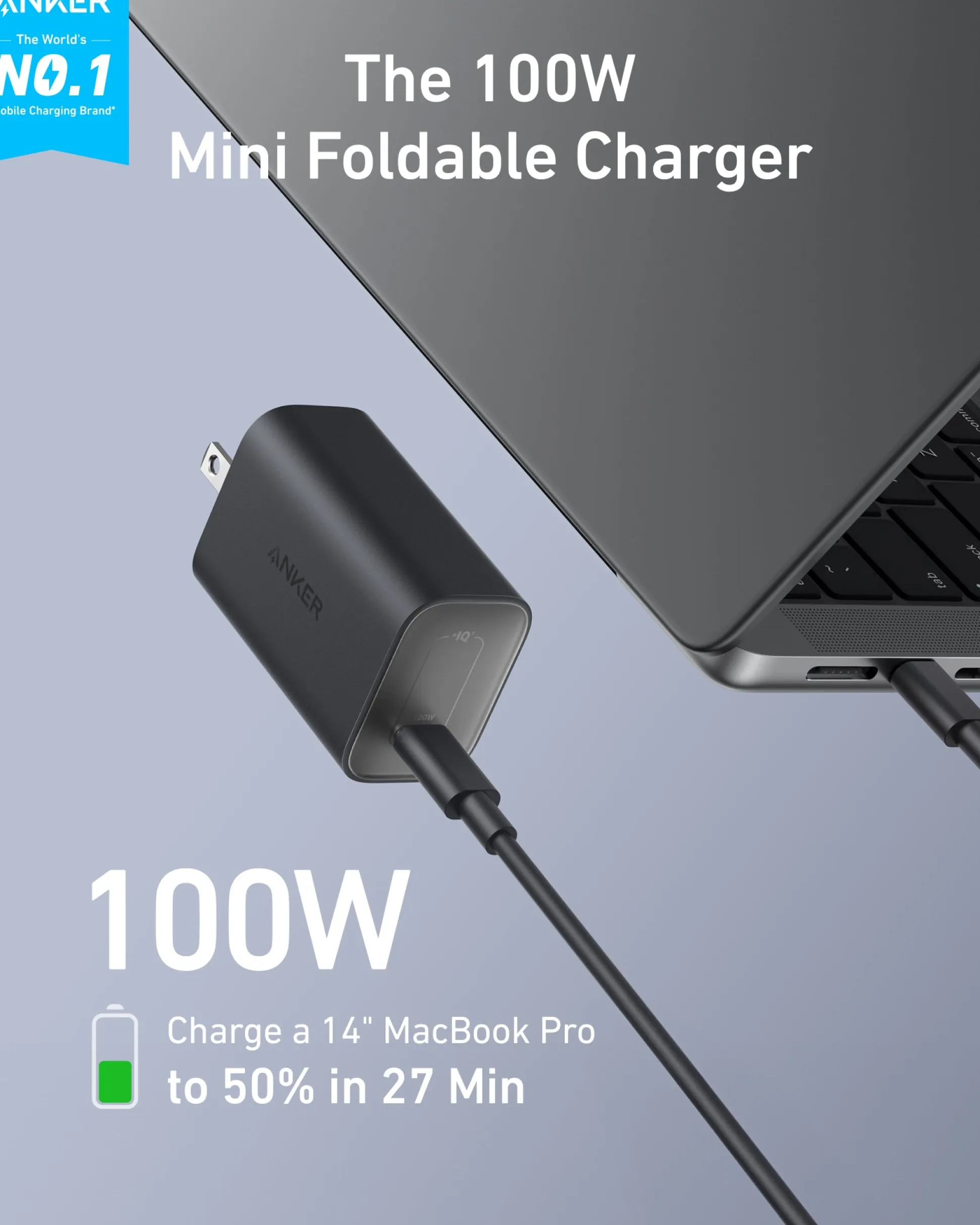 Anker Nano Charger (100W) with USB-C Cable (2-pack)