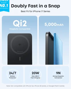Anker Nano Power Bank (5K, MagGo, Slim)
