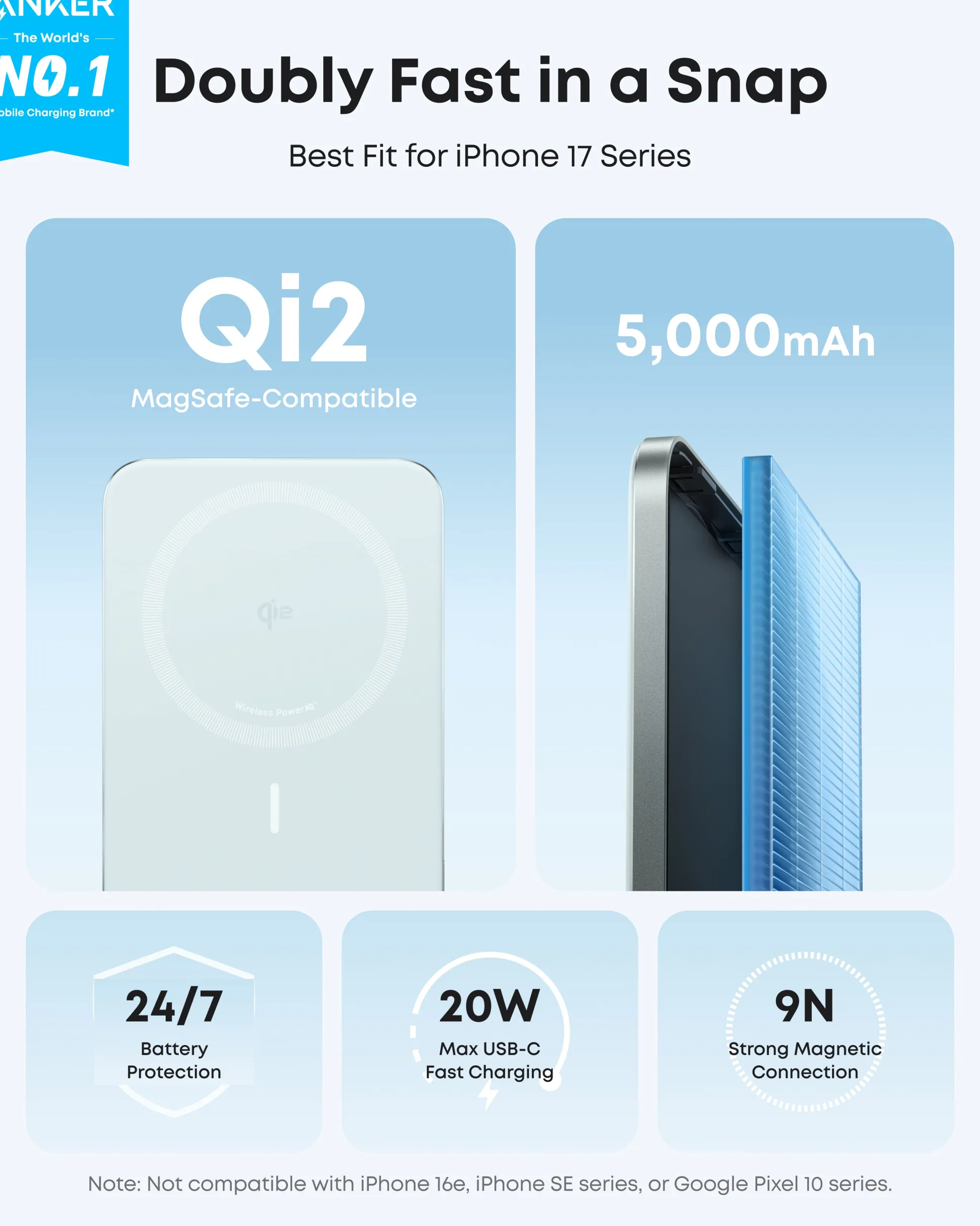 Anker Nano Power Bank (5K, MagGo, Slim) WM