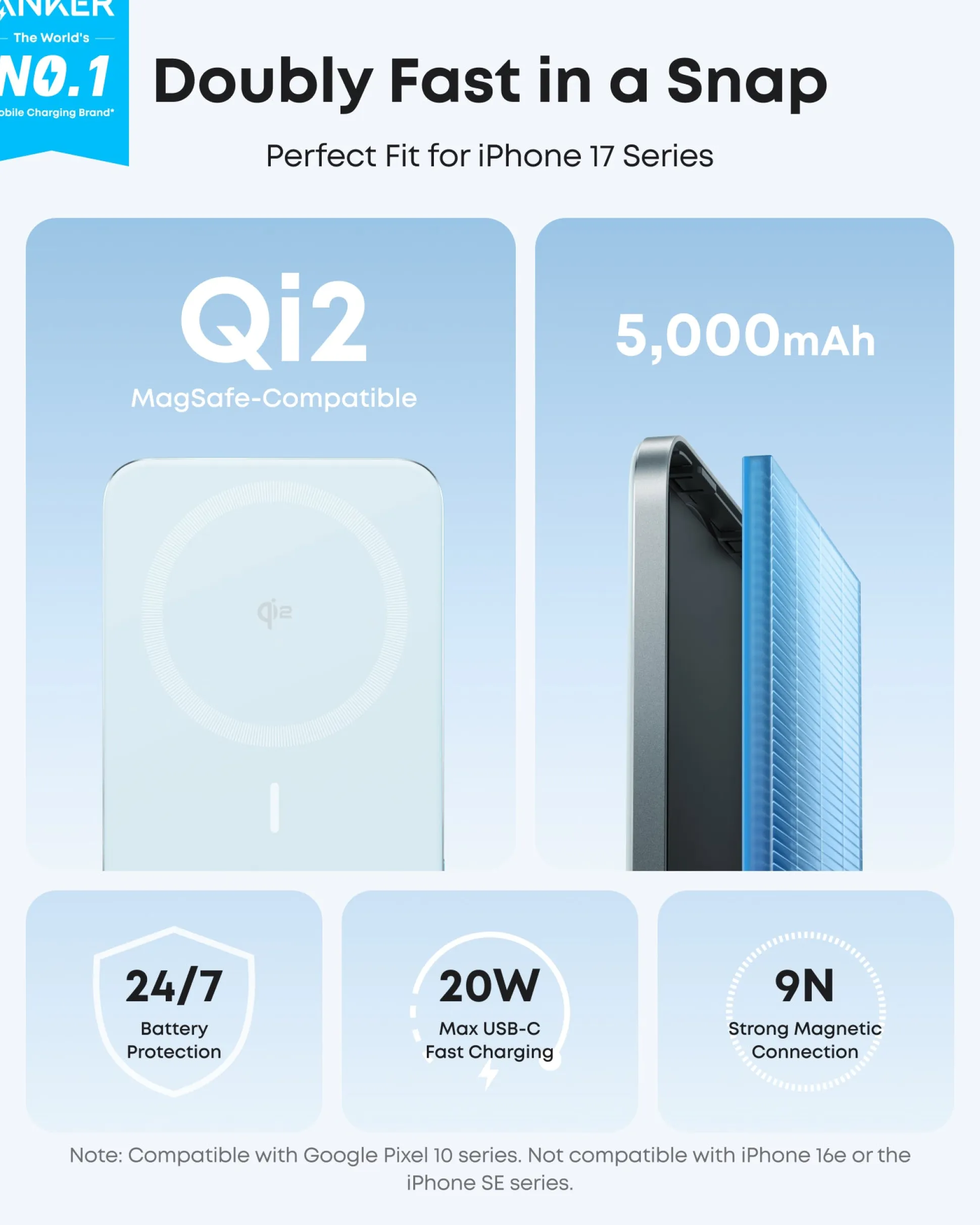 Anker Nano Power Bank (5K, MagGo, Slim) WM