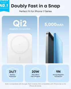 Anker Nano Power Bank (5K, MagGo, Slim) | Customizable
