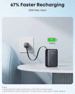Anker Nano Power Bank (10K, 45W, Built-In Retractable USB-C Cable)