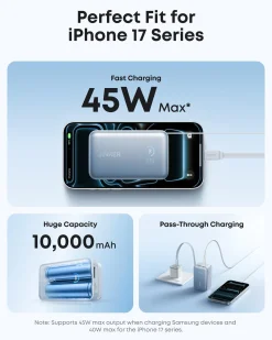Anker Nano Power Bank (10K, 45W, Built-In Retractable USB-C Cable)