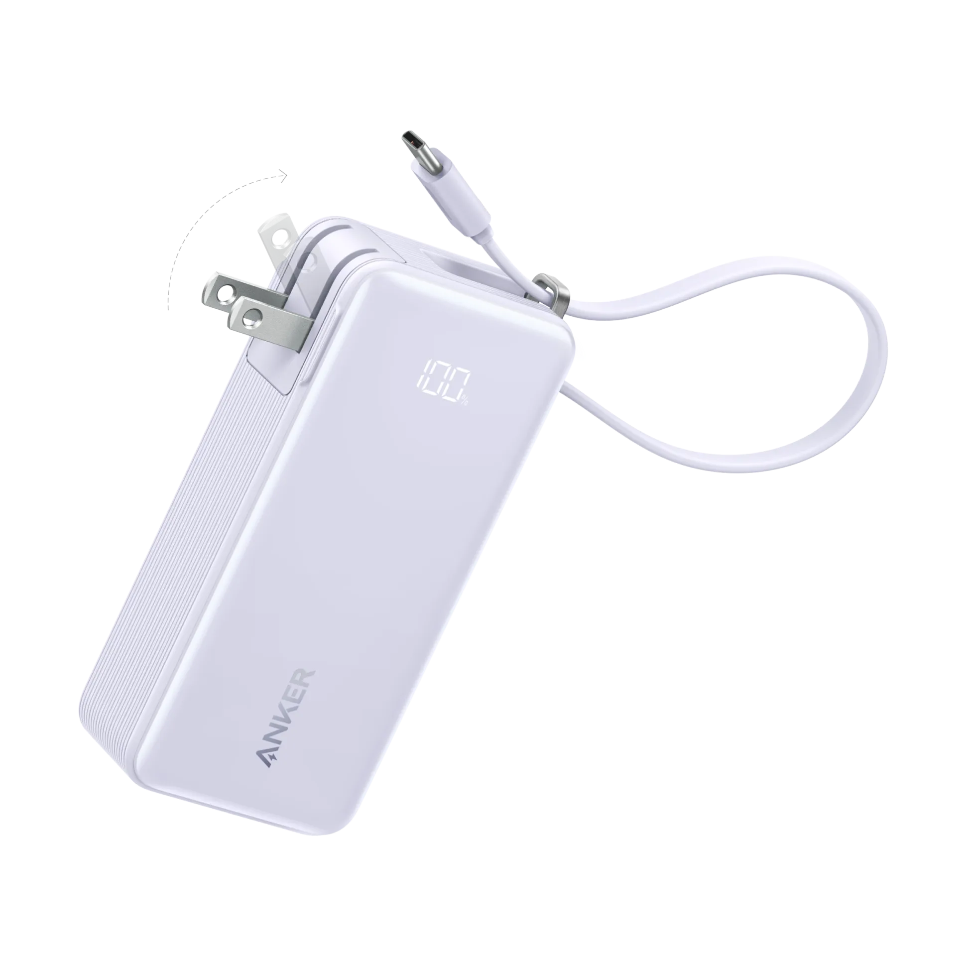 Anker Power Bank (10K, Fusion, Built-In Cable)