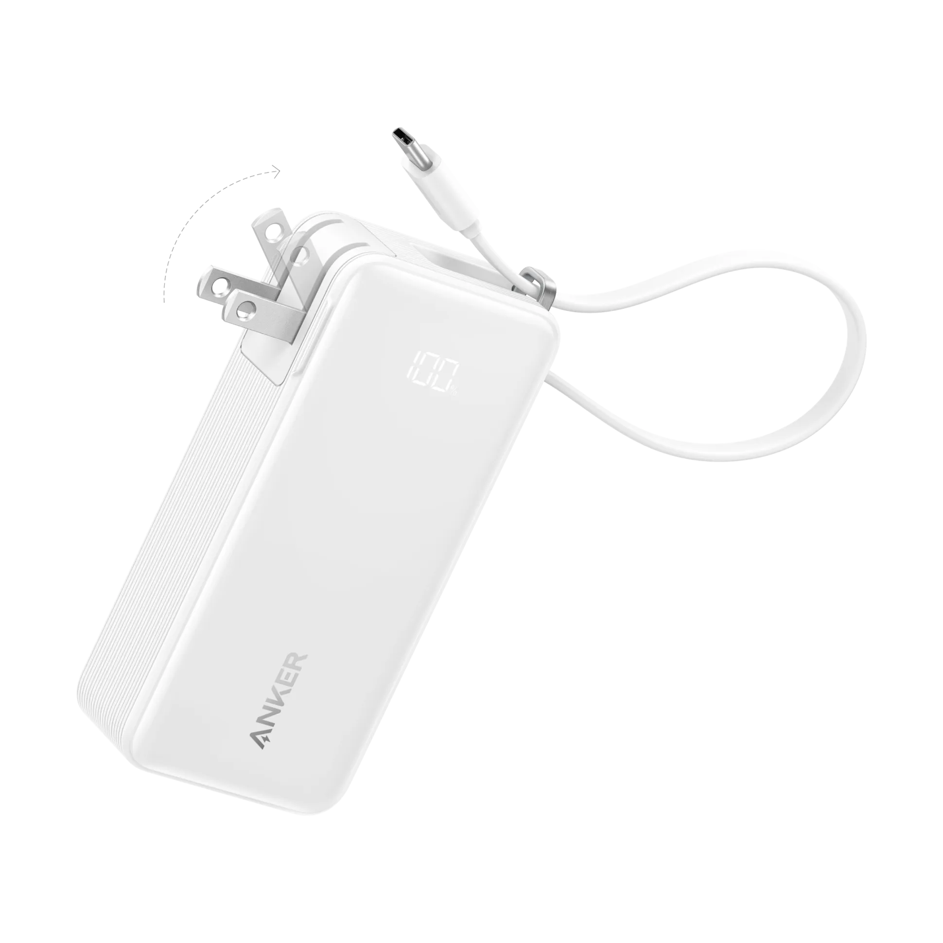 Anker Power Bank (10K, Fusion, Built-In Cable)