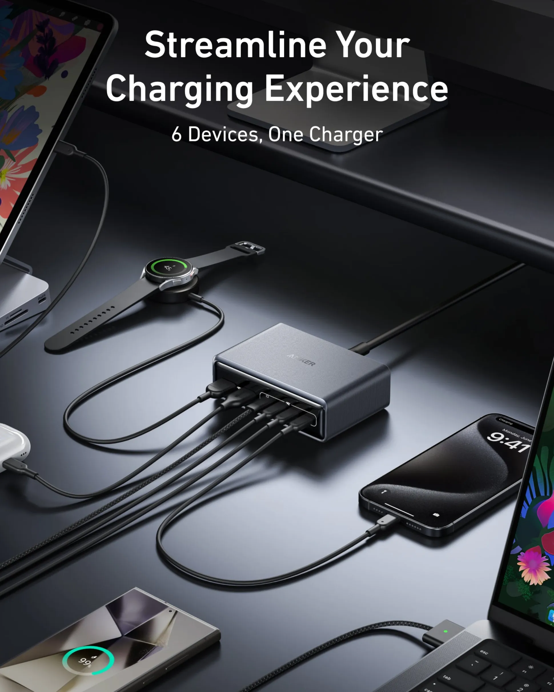 Anker Prime Charger (200W, 6 Ports, GaN)