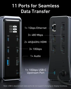 Anker Prime Charging Docking Station (14-in-1, Dual Display, 160W)