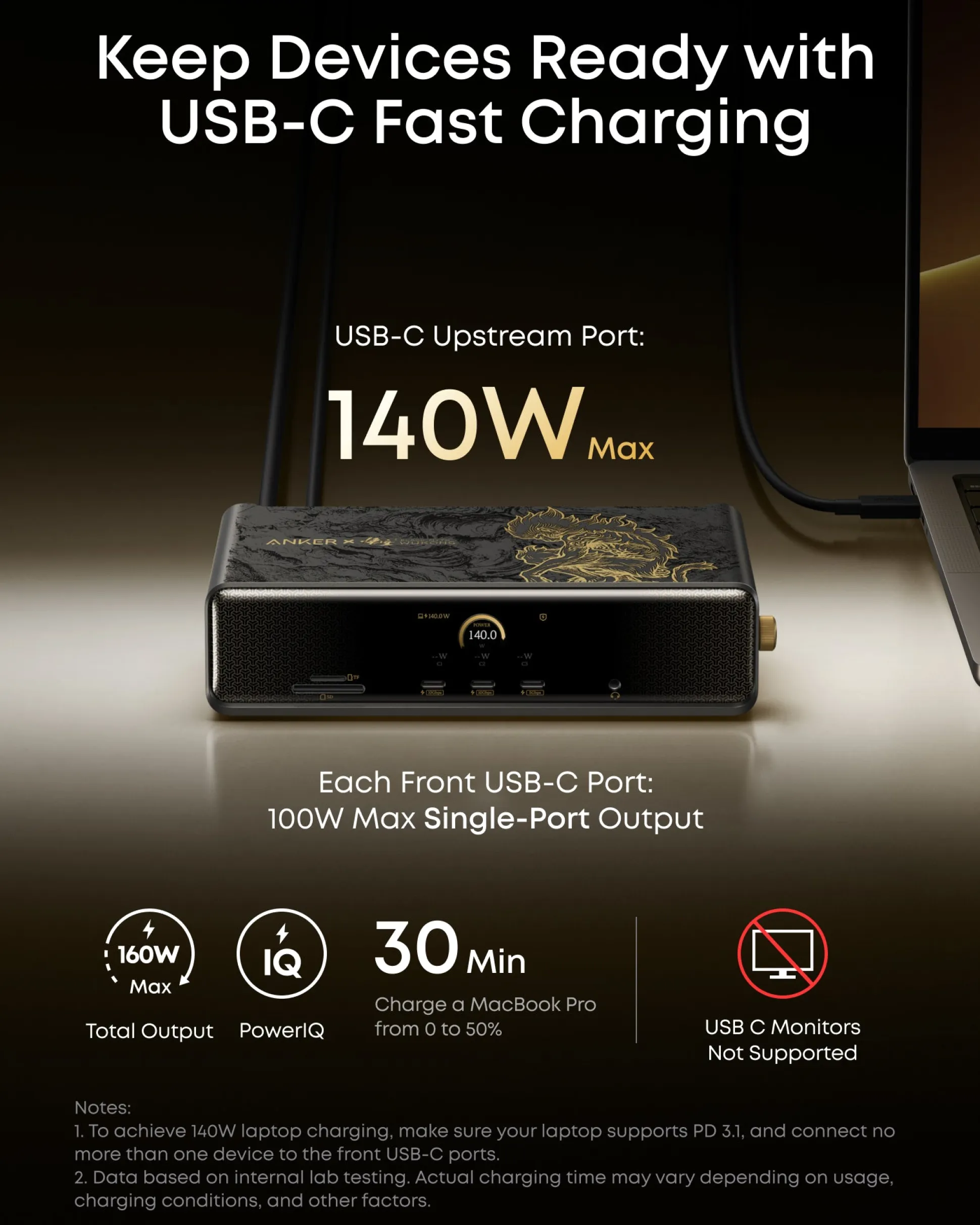 Anker Prime DL7400 Docking Station (14-in-1, Triple Display, DisplayLink)