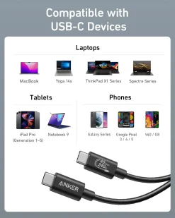 Anker Prime Docking Station (DL7400) and USB-C to USB-C Cable (Thunderbolt 4 Compatible)