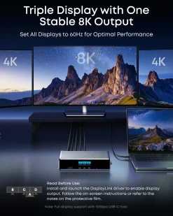 Anker Prime Docking Station (DL7400) and USB-C to USB-C Cable (Thunderbolt 4 Compatible)