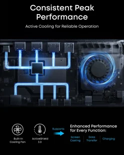 Anker Prime Docking Station (DL7400) and USB-C to USB-C Cable (Thunderbolt 4 Compatible)