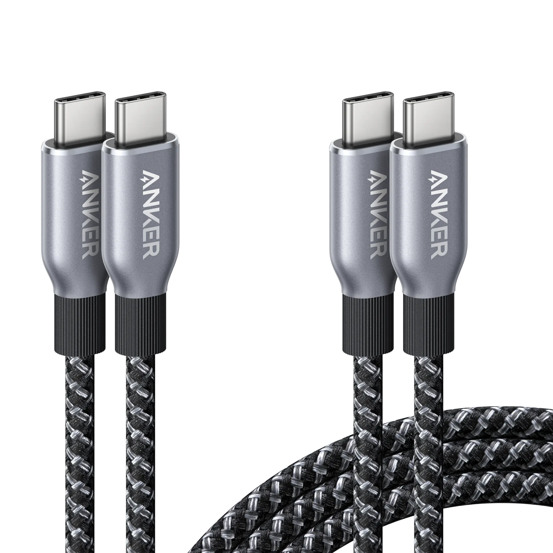 Anker Prime USB-C to USB-C Cable (240W, Upcycled-Braided, 2-Pack)