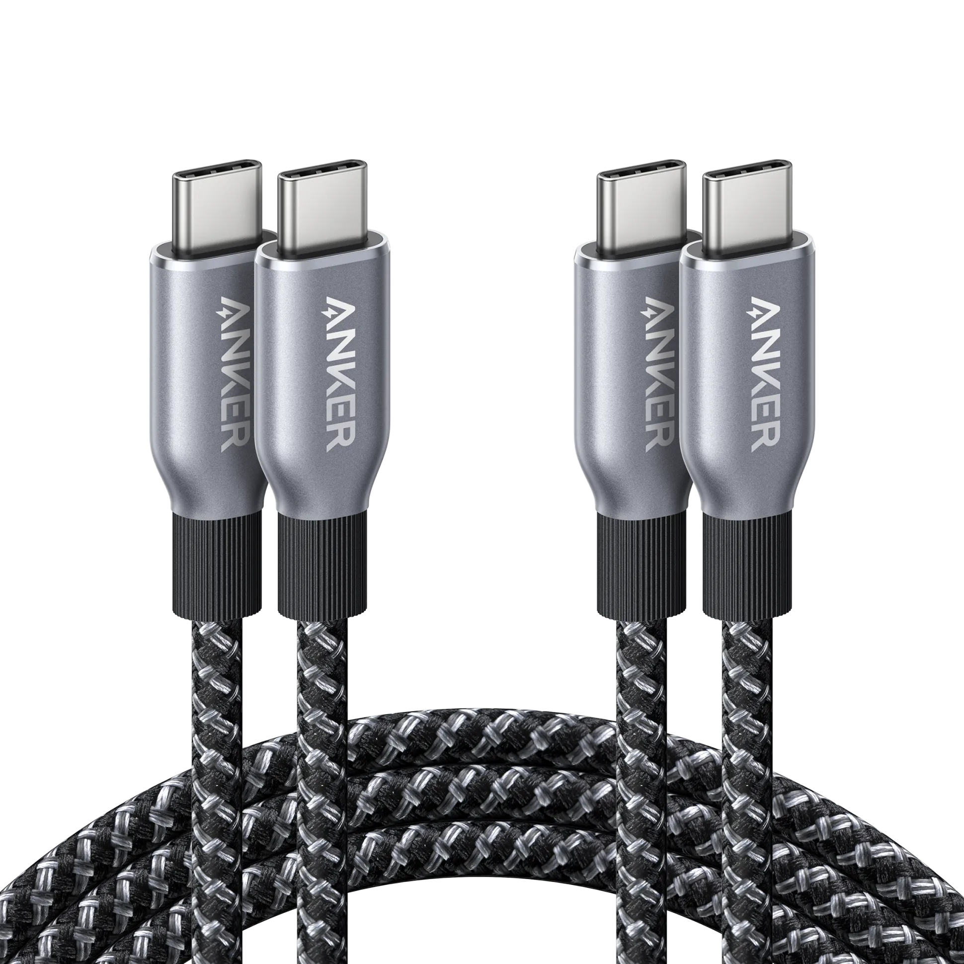 Anker Prime USB-C to USB-C Cable (240W, Upcycled-Braided, 2-Pack)
