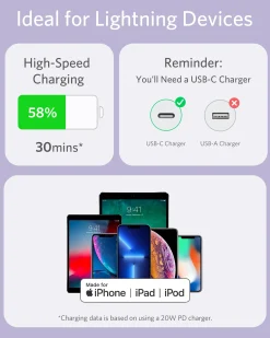 Anker 641 USB-C to Lightning Cable (Flow, 3ft Silicone)