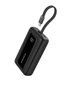 Anker Zolo Power Bank (10K, 30W) with a 5.4-inch (13.7 cm) built-in USB-C cable.