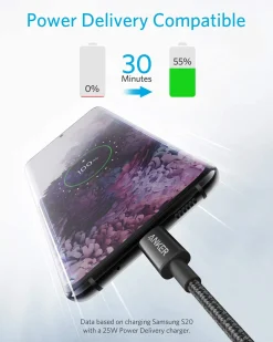 2-Pack New Nylon USB C to USB C Cable (3.3 ft 60W)