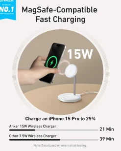 Refurbished Anker MagGo Wireless Charger (2-in-1, Stand)